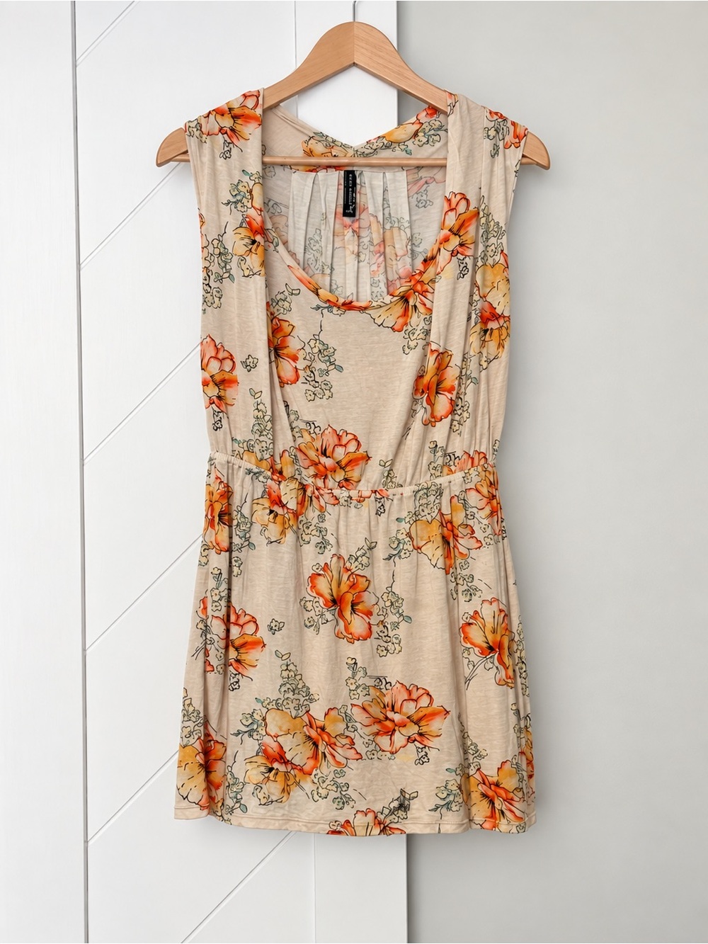 Free People Floral Boho Cowl Mini Dress Size M